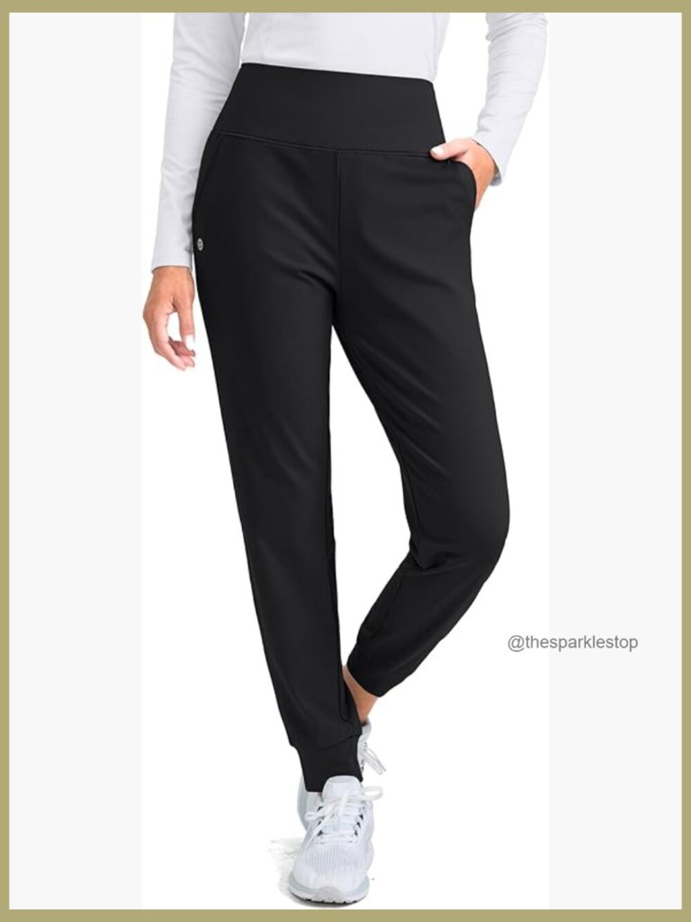Fleece Lined Joggers High Waisted Water Resistant Thermal Hiking Pants with